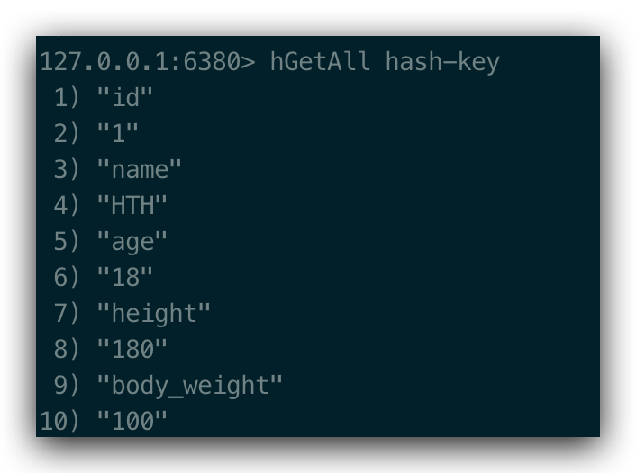 hGetAll hash-key