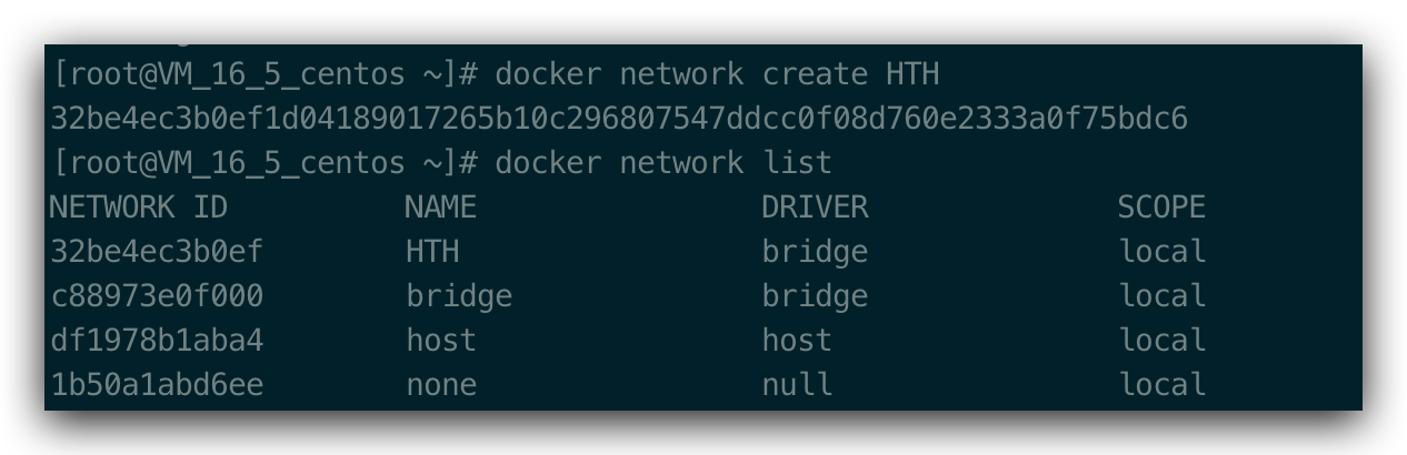 docker network create HTH